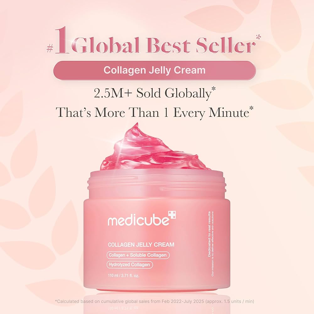 Medicube Collagen Jelly Cream- Niacinamide & Freeze-Dried Hydrolyzed Collagen - Boosts skin's barrier hydration and gives 24h Glow & Lifted Look - No artificial color, Korean skincare (3.71 fl.oz.