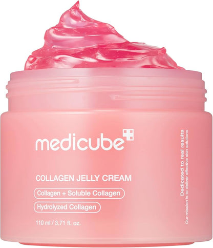 Medicube Collagen Jelly Cream- Niacinamide & Freeze-Dried Hydrolyzed Collagen - Boosts skin's barrier hydration and gives 24h Glow & Lifted Look - No artificial color, Korean skincare (3.71 fl.oz.