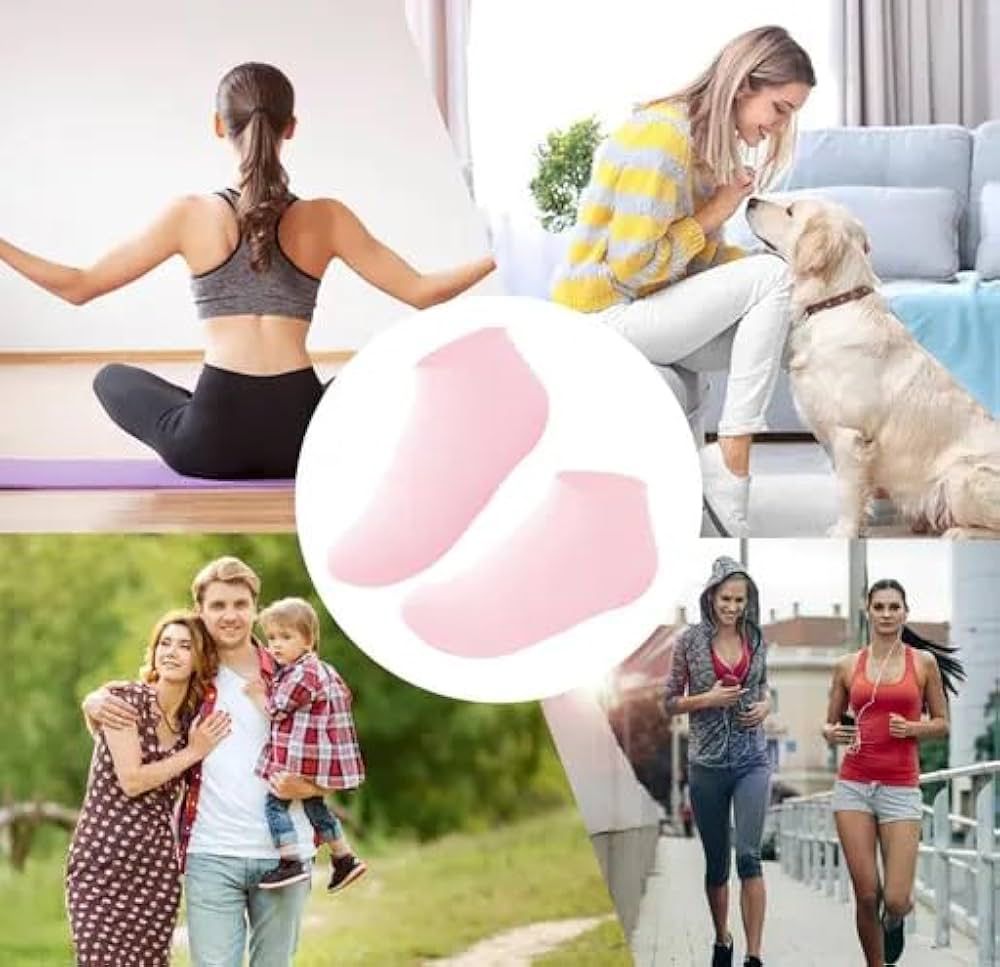 Silicon Heel Socks Heel for Crack Spa Gel Socks for Women and Men, Feet Protector Crack Heel Repair Socks with Moisturizing Natural Oil and Vitamin E Repair Dry Repair (2)